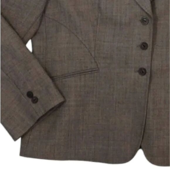 VTG 90s Tahari Levine Brown Grey Wool Blend Single Breast Blazer Plussize 18 - Picture 7 of 14